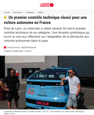 Ouest-France - Contrôle technique voiture autonome